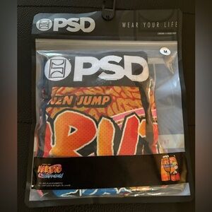 PSD Men's Naruto Logo Orange Boxer Brief Underwear Sz M NWT $25
